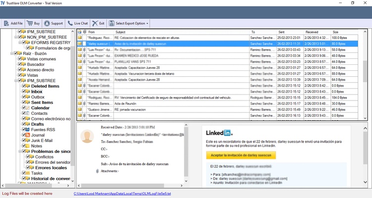 TrustVare OLM to PST Converter screenshot 1