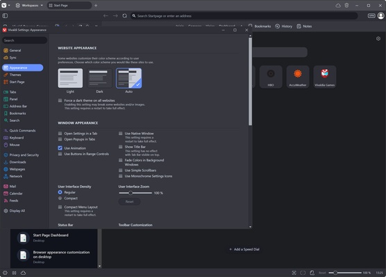 Vivaldi screenshot 1