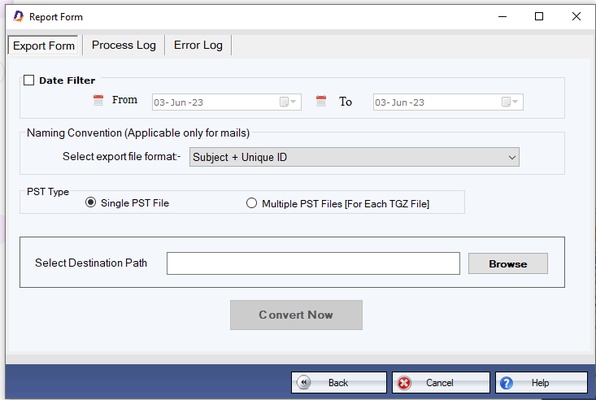 DataVare TGZ to MBOX Converter screenshot 1
