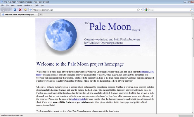 Pale Moon screenshot 1