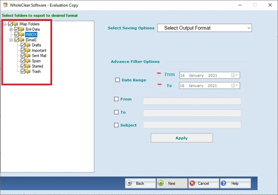 WholeClear Yahoo Backup Software screenshot 1