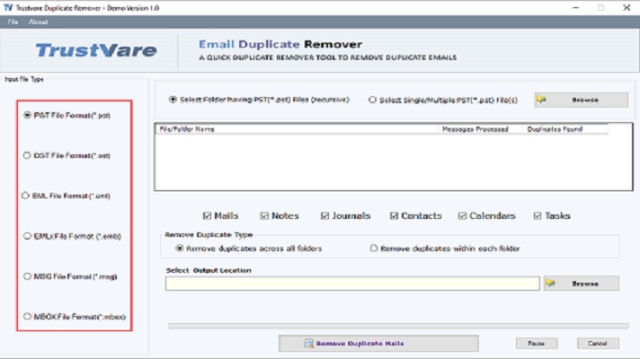TrustVare Email Duplicate Remover Tool screenshot 1