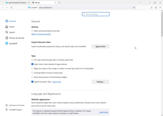 LibreWolf screenshot 1