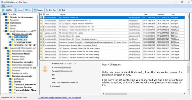 Softaken OLM to EML Converter Software screenshot 1