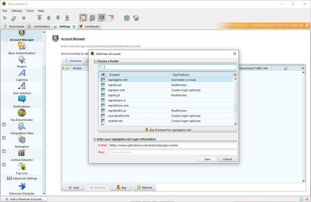 JDownloader screenshot 1