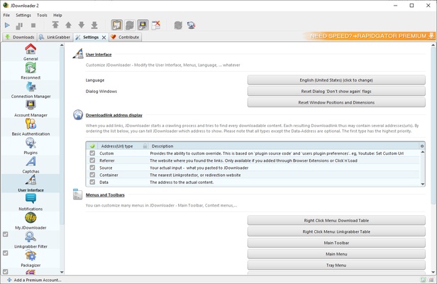 JDownloader screenshot 1