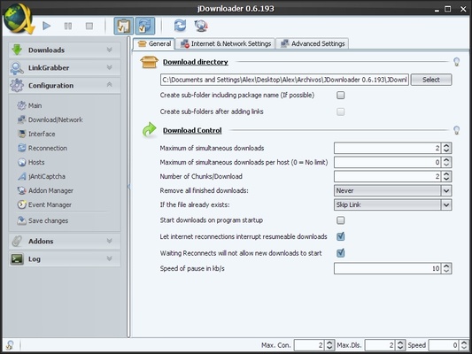 JDownloader screenshot 1