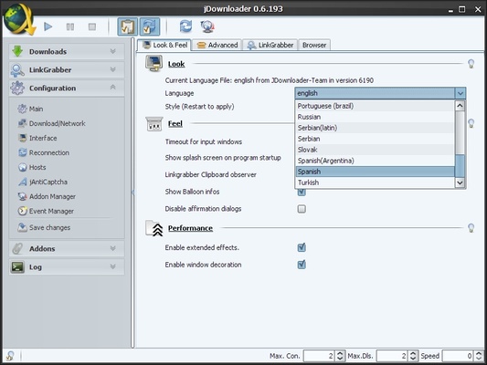 JDownloader screenshot 1