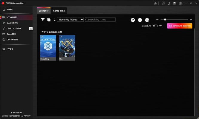 HP OMEN Gaming Hub screenshot 1