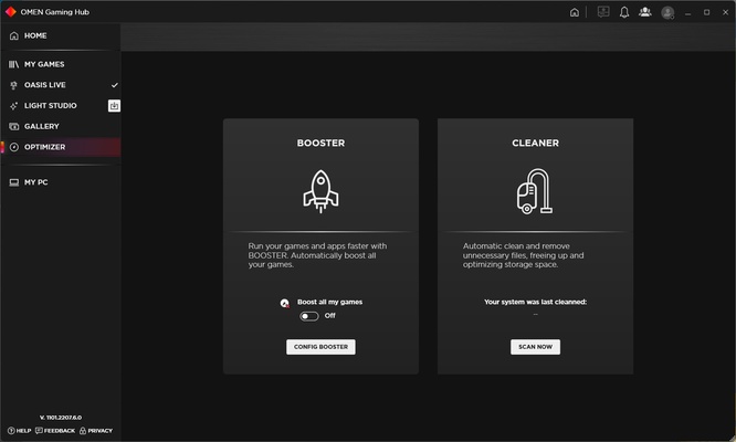 HP OMEN Gaming Hub screenshot 1