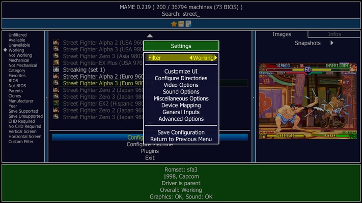MAME screenshot 1