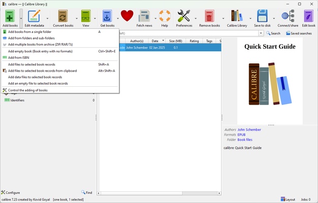 Calibre screenshot 1