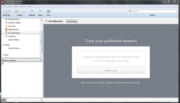 Mendeley Reference Manager screenshot 1