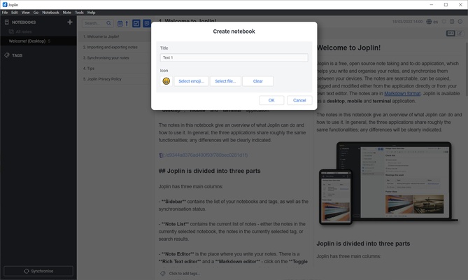 Joplin screenshot 1