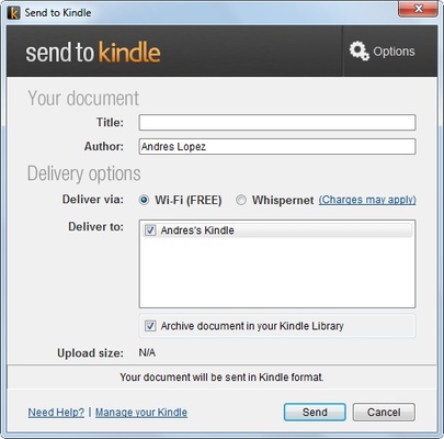 Send to Kindle screenshot 1