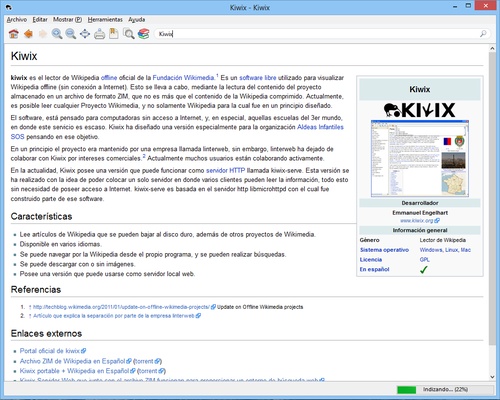 Kiwix screenshot 1