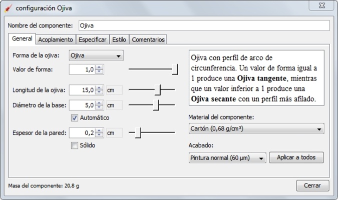 OpenRocket screenshot 1