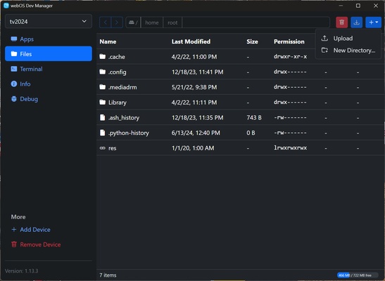 webOS Dev Manager screenshot 1