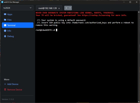 webOS Dev Manager screenshot 1