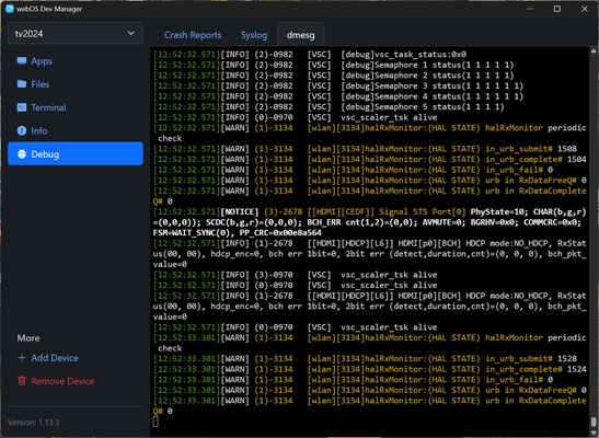webOS Dev Manager screenshot 1