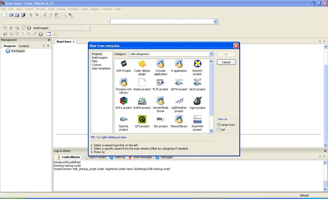 Code::Blocks screenshot 1