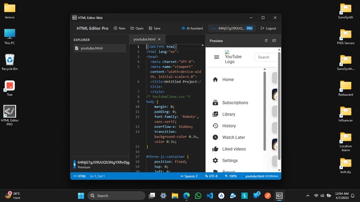 HTML Editor PRO - Ai Agent screenshot 1