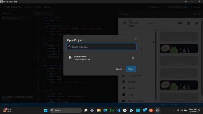 HTML Editor PRO - Ai Agent screenshot 1