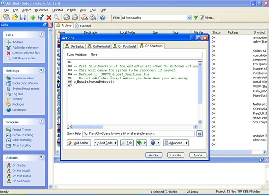 Setup Factory screenshot 1