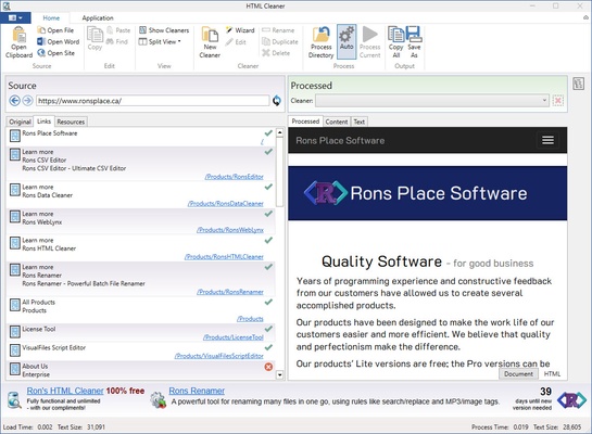 Rons HTML Cleaner screenshot 1