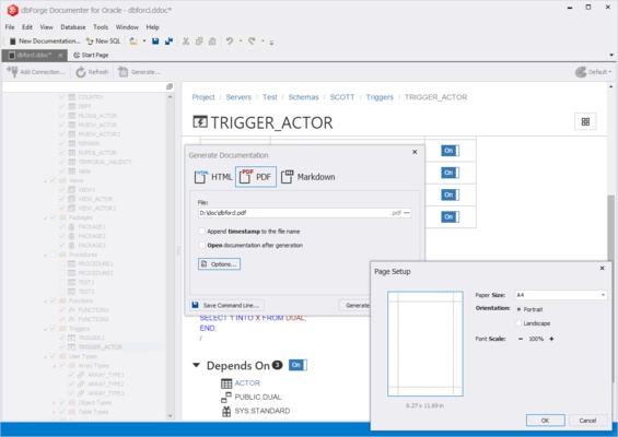 dbForge Documenter for Oracle screenshot 1