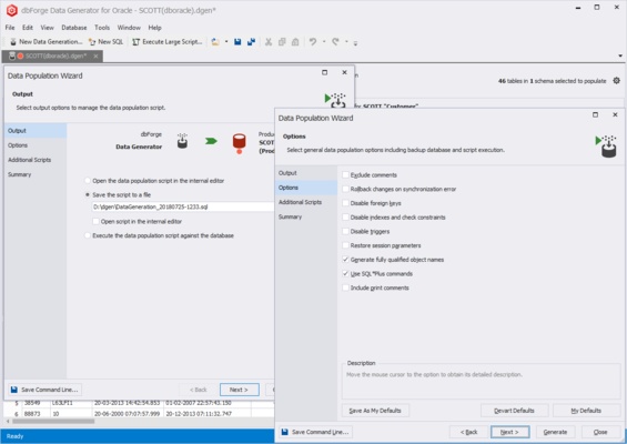 dbForge Data Generator for Oracle screenshot 1