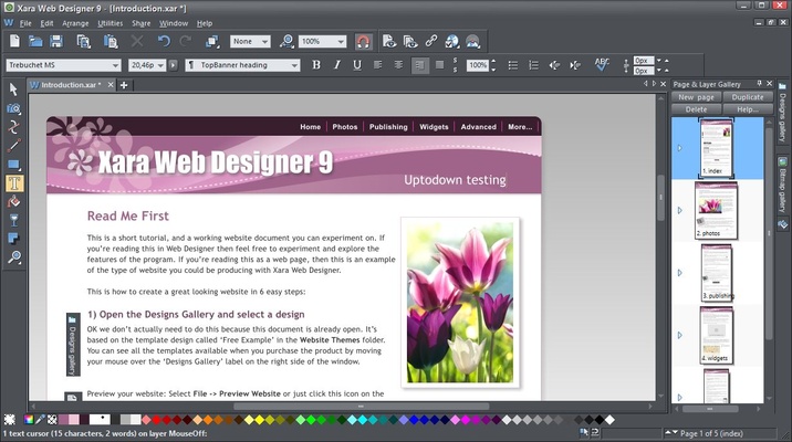Xara Web Designer screenshot 1