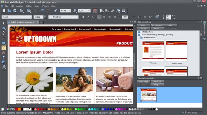 Xara Web Designer screenshot 1