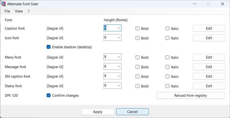 Alternate Font Sizer screenshot 1