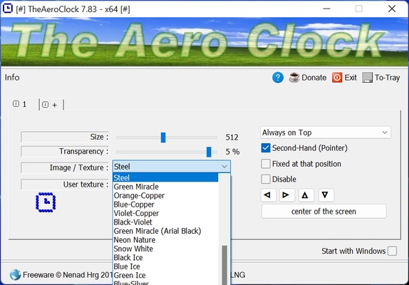TheAeroClock screenshot 1