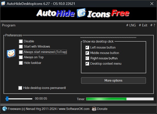 AutoHideDesktopIcons screenshot 1