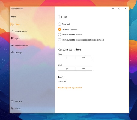 Windows Auto Dark Mode screenshot 1