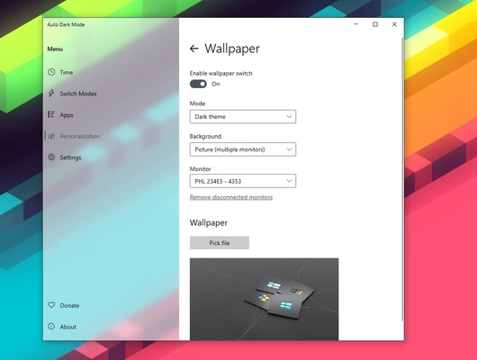 Windows Auto Dark Mode screenshot 1