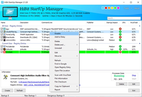 HiBit Startup Manager screenshot 1