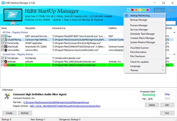HiBit Startup Manager screenshot 1