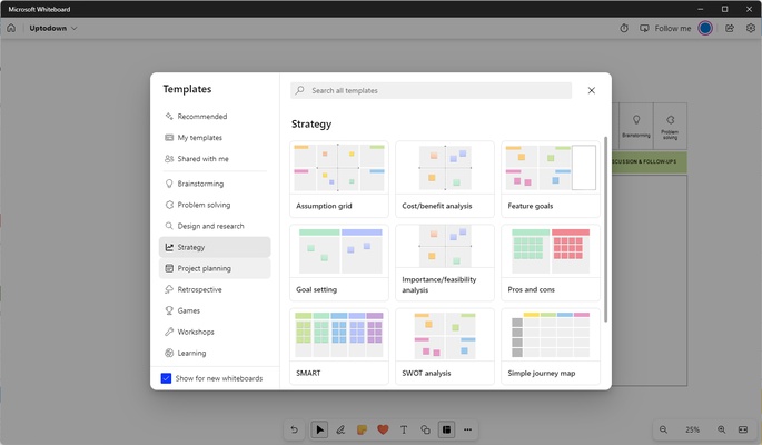 Microsoft Whiteboard screenshot 1