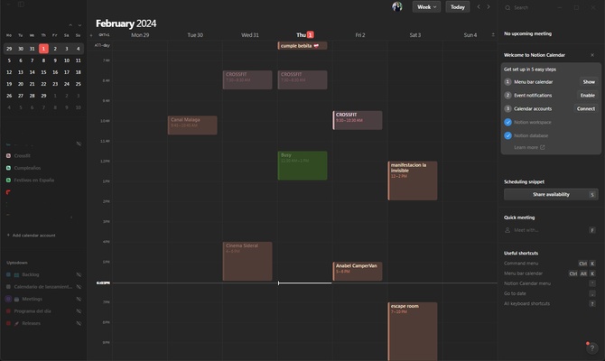 Notion Calendar screenshot 1