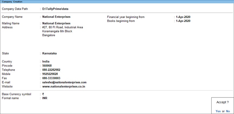 TallyPrime screenshot 1