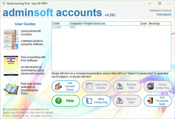 Adminsoft Accounts screenshot 1