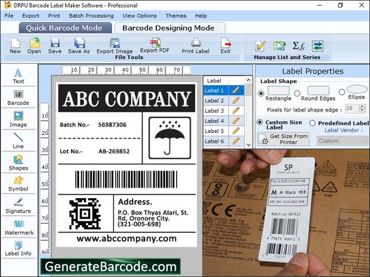 Generate Barcode screenshot 1