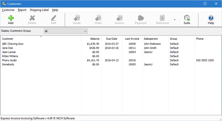 Express Invoice Free Invoicing software screenshot 1