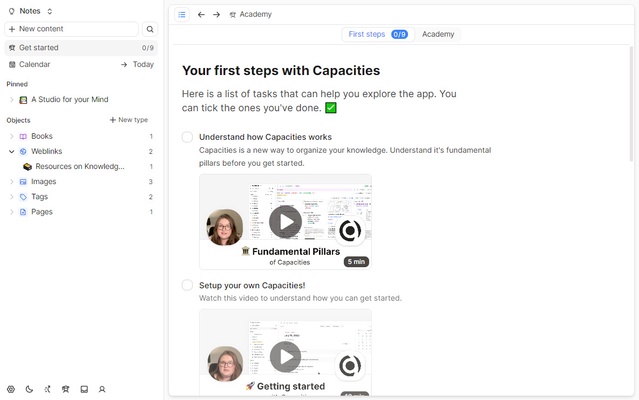 Capacities screenshot 1