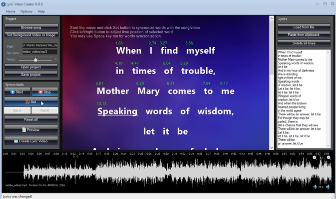 Lyric Karaoke Video Maker screenshot 1
