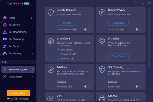 iTop VPN screenshot 1