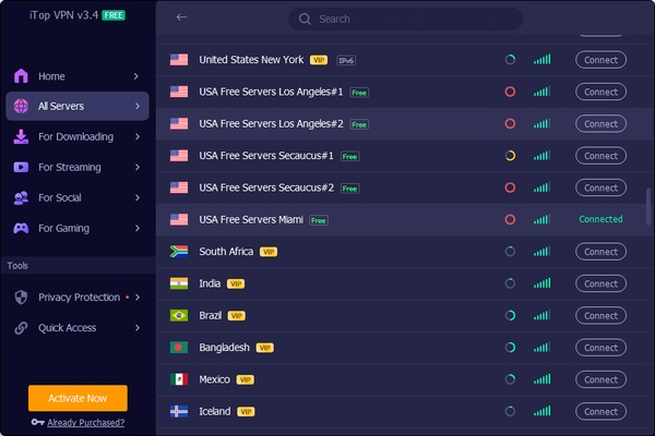 iTop VPN screenshot 1